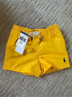 Ralph Lauren Yellow Swim Shorts with Navy Pony
